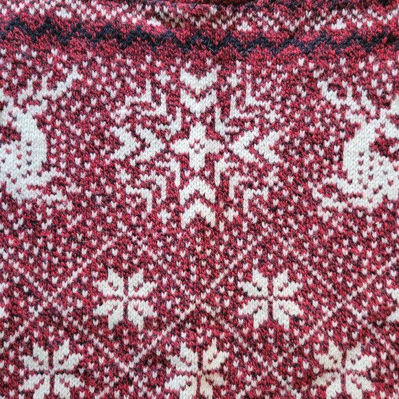 Vintage Timber Valley Wool/Nylon Red & White Reindeer Snowflake Sweater - Picture 3 of 4